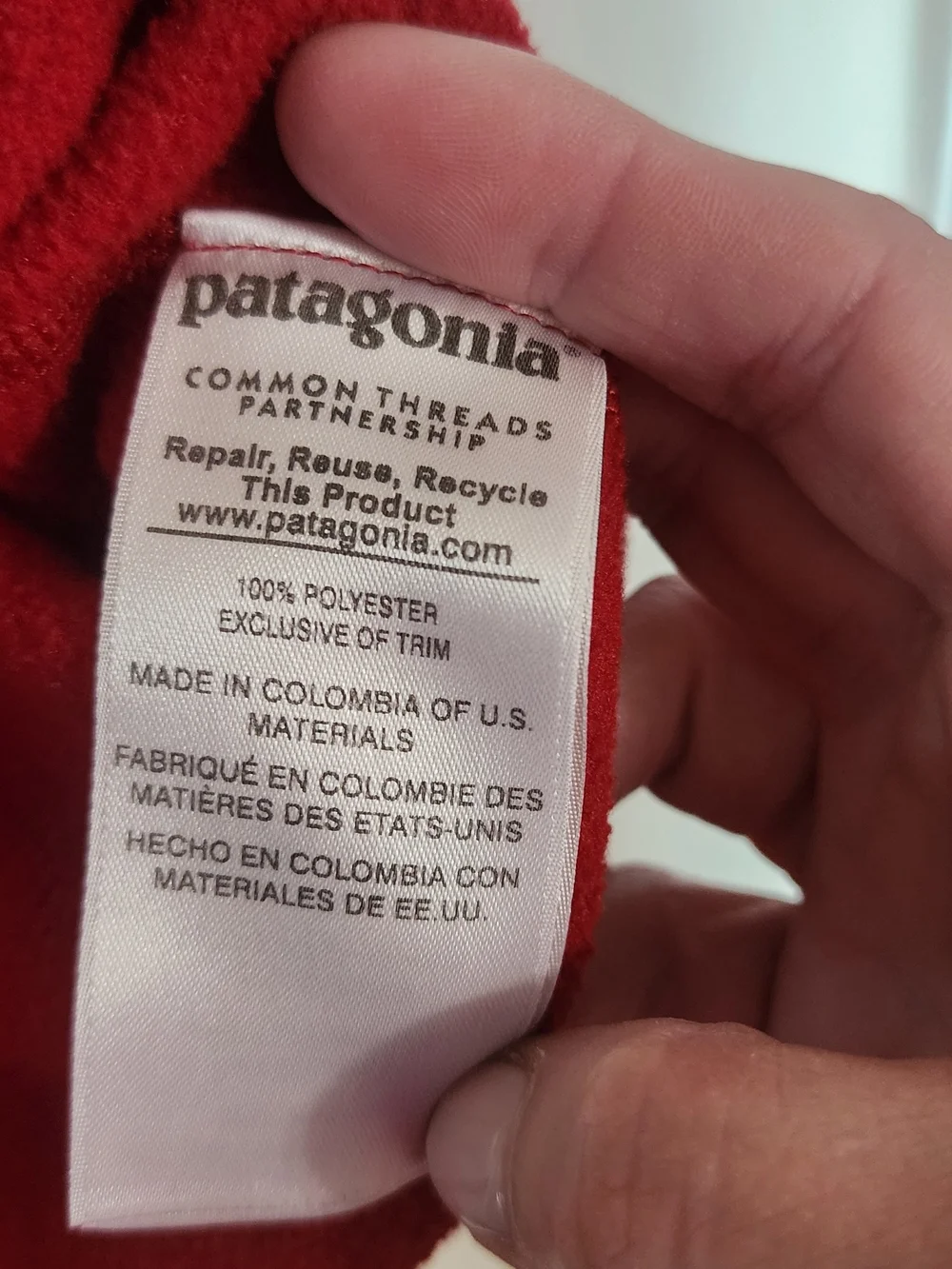 Patagonia Red Synchilla Micro Snap-T Fleece 1/4 Zip Pullover Size L